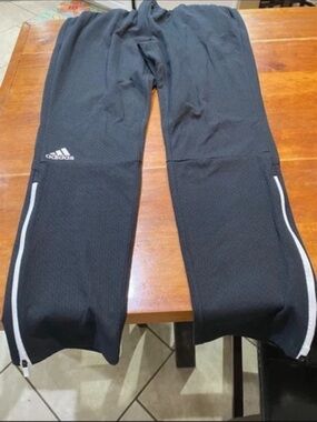 Adidas Men's Black Training Track Pants with Side Zippers